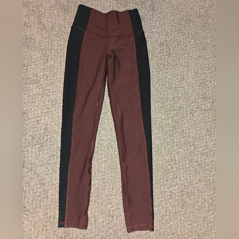 Women's Abercrombie & Fitch YPB Black & Brown Athletic Leggings Size X-Small